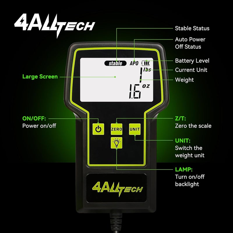 4ALLTECH 220LBS Electronic Refrigerant Charging Weight Scale High Precision Large Screen Backlit Display Digital Freon Scale for HVAC AC Refrigerant Recovery Tank Recharging with Case Heavy Duty Small Business - Image 5